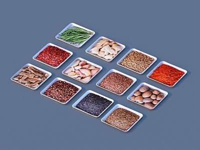 Traditional Chinese medicine ingredients food 3d model