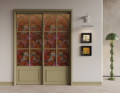 French retro sliding door 3d model