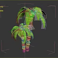 Realistic 3D Palm Trees With Lush Green Leaves And Textured Trunks