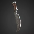 weapon dagger damascus sword knife props 3d model
