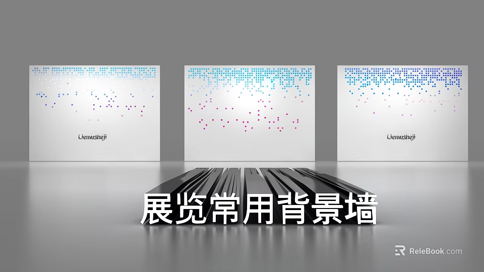 Commonly Used Exhibition Backdrop With Colorful Dot Patterns And Modern Design 3d model 