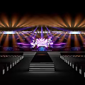 Grand Stage Design With Bright Stage Lights And Large LED Screen