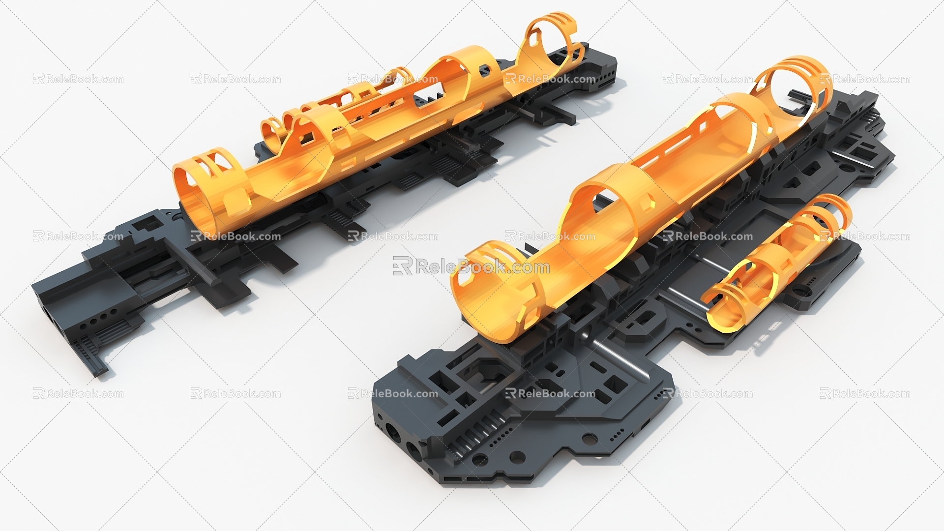 pipe fitting device future machinery cypunk hard surface high-tech industrial parts 3d model