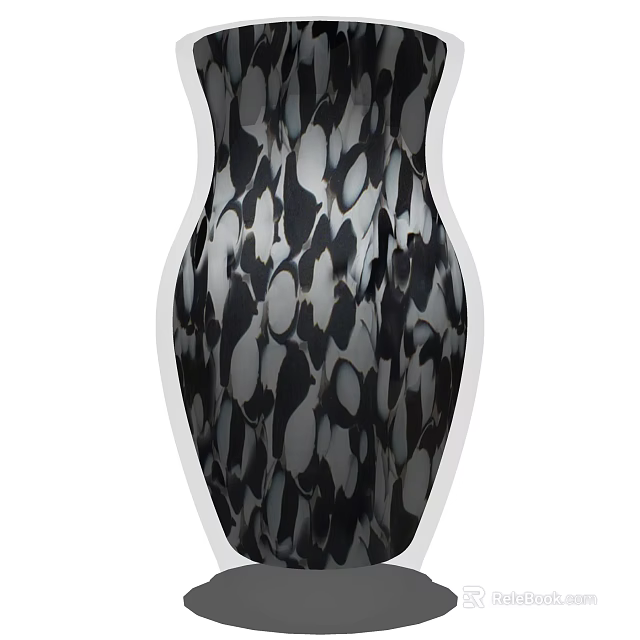 Artistic Black White Pattern Vase Ideal for Floral Arrangement and Home Decor 3d model 