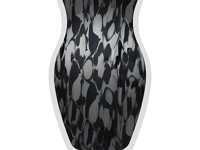 Artistic Black White Pattern Vase Ideal for Floral Arrangement and Home Decor 3d model