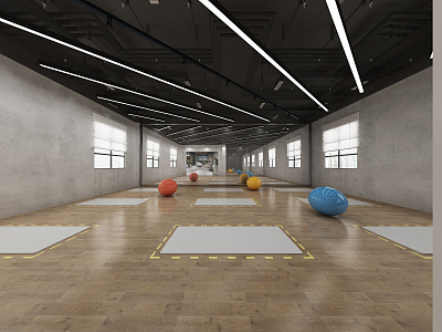 Modern Yoga Room 3d model