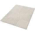 Modern Square Area Rug With Light Colored Geometric Line Patterns 3d model