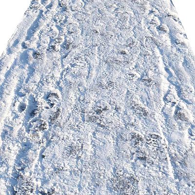 Numerous Fresh Footprints Across Snowy Ground Creating Natural Winter Trail Patterns 3d model