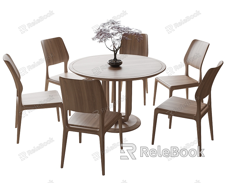 New Chinese Dining Table and Chair Combination Dining Chair Round Dining Table model