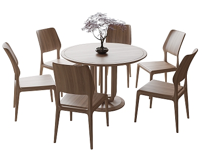 New Chinese Dining Table and Chair Combination Dining Chair Round Dining Table model