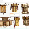 Traditional Chinese Lanterns Featuring Ornate Designs Decorative Patterns Tassels And Hanging Styles