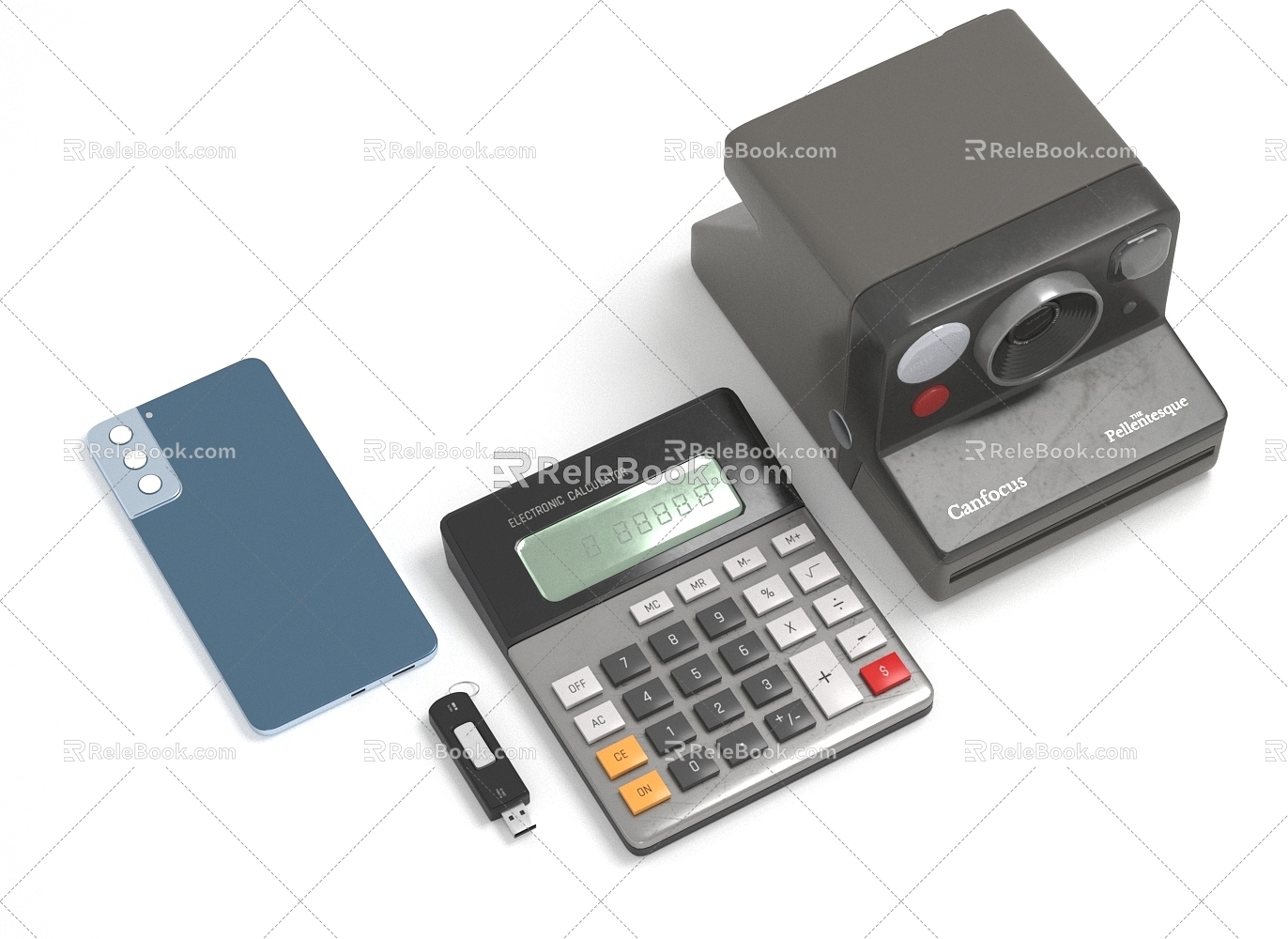 Digital Products Calculator Mobile Phone Camera U Disk Electronic Equipment 3d model