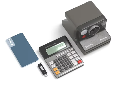 Digital Products Calculator Mobile Phone Camera U Disk Electronic Equipment 3d model