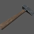 Durable Hardware Tool Hammer with Wooden Handle and Metal Head for DIY Projects 3d model
