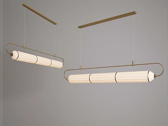 New Chinese Chandelier Zen Chandelier Long Chandelier One-word Chandelier Dining Chandelier Restaurant Chandelier Study Chandelier Japanese Chandelier 3d model