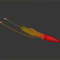 Red Aquatic Squid With Long Tentacles And Streamlined Body Design Feature 3d model