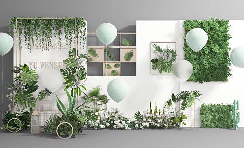 Nordic Green Wall 3d model