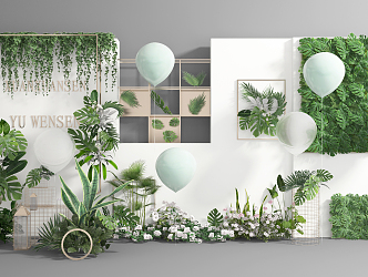 Nordic Green Wall 3d model