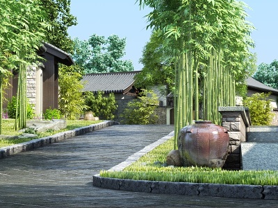 3dmax full model architectural animation scene bamboo forest close-up scene animation 3d model