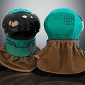 Handcrafted Decorative Dolls With Black Blue Tops And Brown Fabric Skirts
