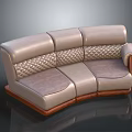 Elegant Leather Multi Seat Sofa With Quilted Pattern And Wooden Frame For Living Room