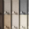 Textured Fabric Swatches With Round Knobs Arranged In Neutral Color Palette 3d model