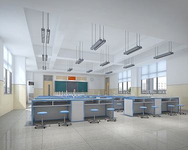 Modern Science Classroom 3d model