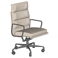 Modern Light Fabric Office Chair With Layered Backrest Black Metal Armrests And Rolling Casters