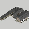 Ancient Traditional Architecture Design With Multiple Connected Roofs And Central Courtyard