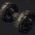 Futuristic Sci Fi Space Station With Mechanical Structure Orbiting Stars 3d model