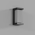 Modern Outdoor Wall Light With Black Frame Glass Shade And Warm Illumination