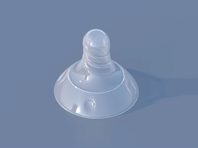 Transparent Baby Pacifier With Dome Shaped Top And Wide Base Design 3d model
