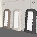 Three Stylish Wavy Edge Mirrors In Different Colors For Modern Interior Decor