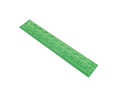 Green Plastic Ruler With Intricate Hollow Patterns And Clear Scale Marks For Craft Use 3d model