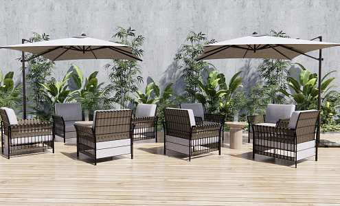 Modern Outdoor Sofa Outdoor Leisure Table and Chair 3d model