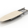 Modern retractable ironing board 3d model