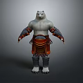 Polar Bear Warrior Character In Armored Outfit For Fantasy Game And Cinematic Use