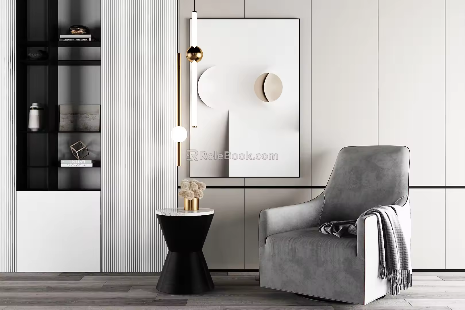 Modern Single Sofa Minimalist Home 3d model
