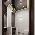 Elegant Marketing Center Interior Design With Chandeliers Reception Desk And Display Shelves