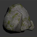 Natural Stone Rocks With Green Moss And Textured Surfaces
