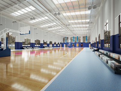 Modern Basketball Hall Indoor Basketball Hall 3d model