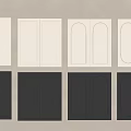 Various Cabinet Door Panel Designs in White and Black Colors with Arch and Rectangular Shapes