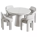 Soft Upholstered Modern Dining Table And Chairs Combination For Elegant Cozy Home Dining Space
