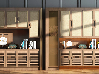 New Chinese Shoe Cabinet Shoe Cabinet Ornaments Combination 3d model