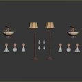 Modern And Classic Floor Lamps With Various Lamp Shades And Metal Bases