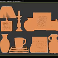 Stylish Decorative Ornament Set With Table Lamp Candle Holder Vases Frames And Rabbit Figurine