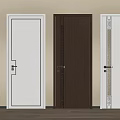 Modern Hinged Doors in White Dark Brown with Decorative Patterns Simple Lines and Sleek Frames 3d model