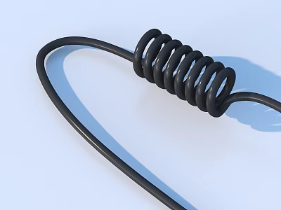 Practical Black Coiled Cable Organizer As Essential Household Item For Daily Use 3d model