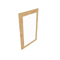Wooden Framed Wall Mirror With Sleek Design For Modern Home Interior