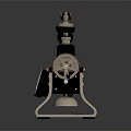 Vintage Mobile Digital Telephone with Rotary Dial and Classic Metal Wooden Design